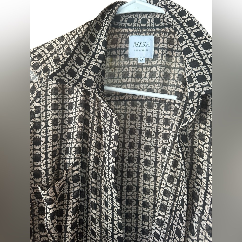 MISA Los Angeles Ines Dress Lattice Tile Color Maxi Dress Size M - Picture 5 of 11